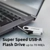 Intenso USB atmintukas Office Line, 64 GB, USB-A, 3.2 Gen 1x1, juodas-sidabrinis, su sukamu žiedu