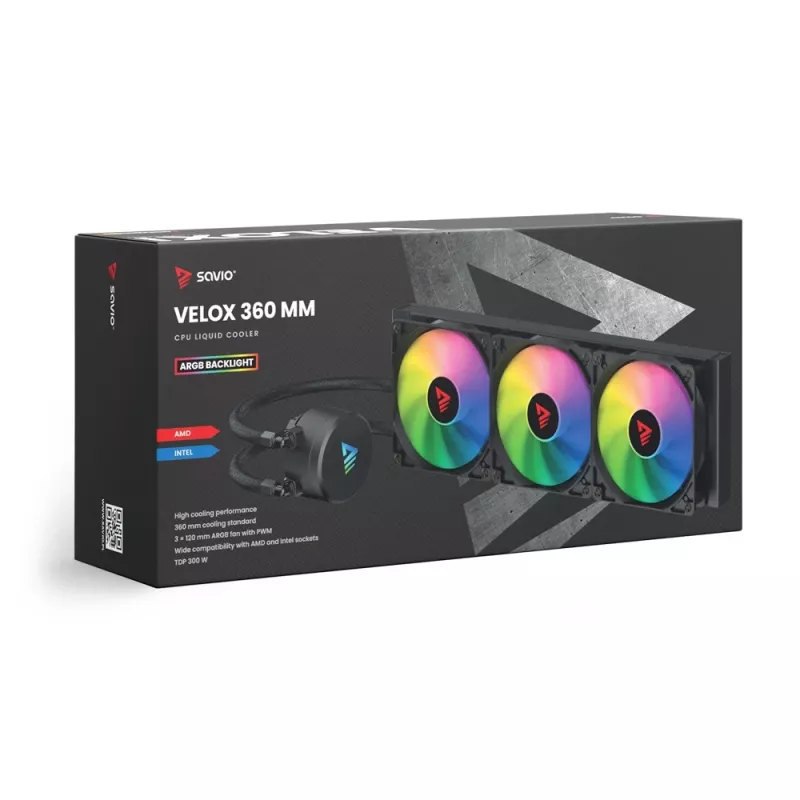 SAVIO VELOX 360 mm skysčio aušintuvas procesoriui su ARGB