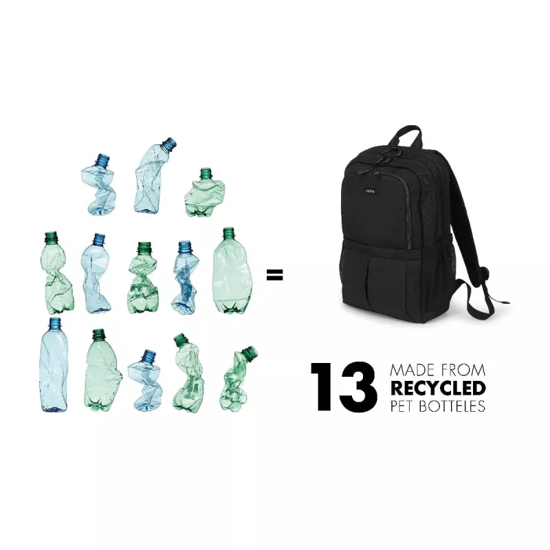 Kuprinė DICOTA D31696 Juoda, iš perdirbto PET