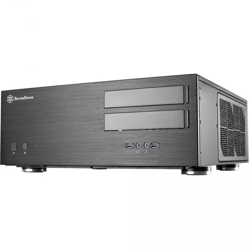 Korpusas SilverStone Grandia GD08 – stalinis – SSI EEB – be maitinimo šaltinio – juodas – USB/audio