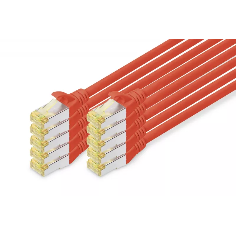 Tinklo kabelis Digitus CAT 6A S/FTP RJ-45 1 m raudonas