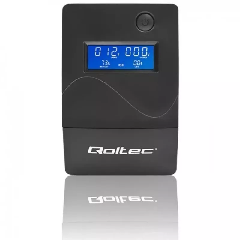 Qoltec Monolith nepertraukiamo maitinimo šaltinis (UPS) Dvigubo keitimo (Online) 1 kVA 600 W 2 AC lizdai