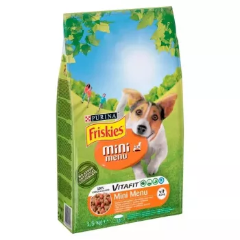 Purina Friskies Mini Menu sausas šunų ėdalas su vištiena ir daržovėmis, 1,5 kg