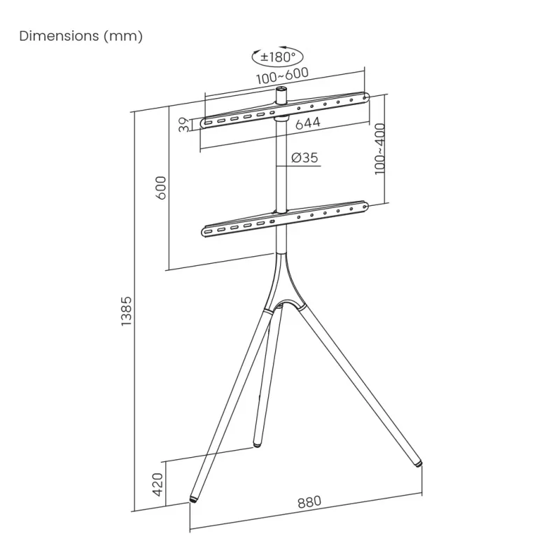 SBOX FS-1246F laikiklis 45–65° pakreipimas, apkrova 32 kg, platforma 600×400 mm