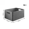 Spintelė su stalčiais Rotho Country Black 3 stalčiai antracitas polipropilenas 325×375×712 mm su ratukais