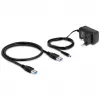 DeLOCK USB 3.2 Gen 2 šakotuvas, 4× USB-A duomenų prievadai + 1 greito įkrovimo prievadas, 10 Gbps, metalinis korpusas