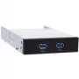 Priekinis skydelis Chieftec MUB-3002 3,5 colio juodas sidabrinis