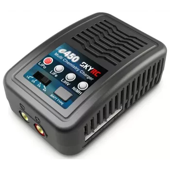 Akumuliatorių kroviklis SKYRC e450 2–4S ir 6–8S LiPo/LiFe/LiHV bei NiMH