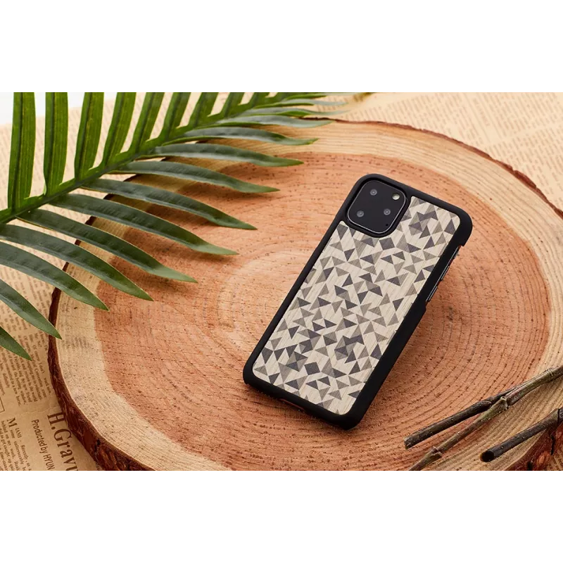 Dėklas telefonui man and wood iPhone 11 Pro Max — juodas mono trikampis dizainas