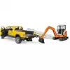Bruder Dodge RAM 2500 Serviso automobilis su priekaba ir mini ekskavatoriumi