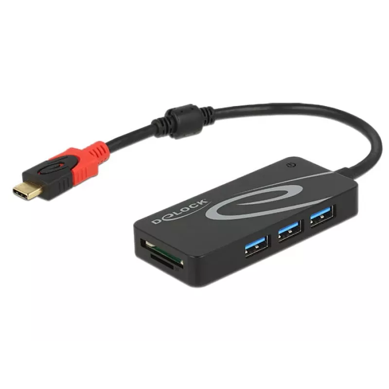 USB šakotuvas DeLOCK USB 3.0 Type-C 3 prievadai