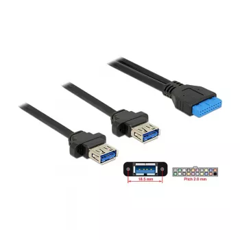 USB ilginimo kabelis DeLOCK 85244 0,8 m Juodas