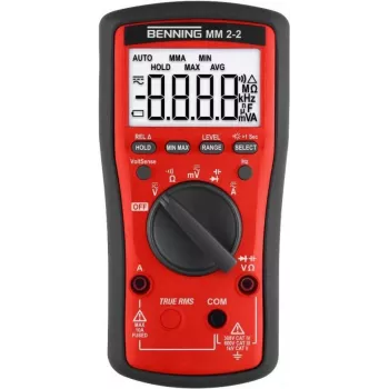 Benning MM 2-2 rankinis multimetras, skaitmeninis, CAT II 1000 V, CAT III 600 V, CAT IV 300 V, ekranas (skaičiavimai): 6000 (044692)