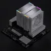 Jonsbo HX6280 procesoriaus aušintuvas, PWM, RGB - 130 mm, baltas