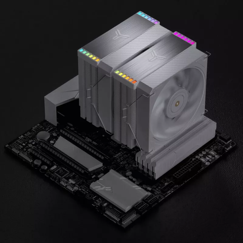 Jonsbo HX6280 procesoriaus aušintuvas, PWM, RGB - 130 mm, baltas