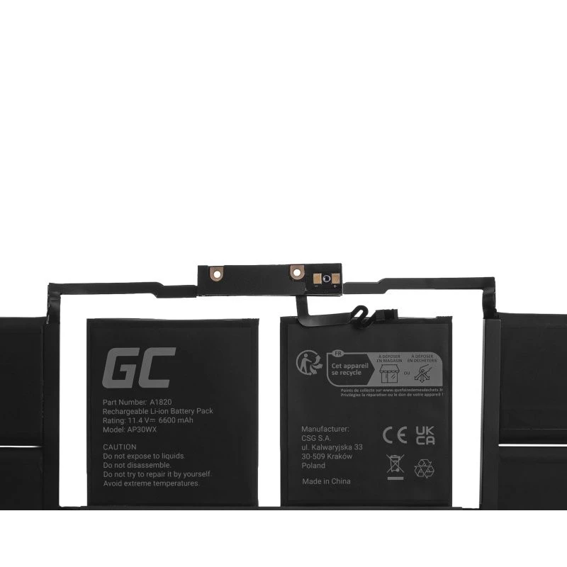 Baterija Green Cell AP30WX, skirta Apple MacBook Pro 15 A1707