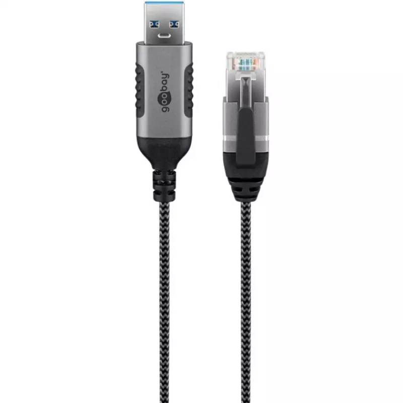 Goobay Ethernet-Cable USB-A 3.0 į RJ45 Slim 3 m - jungia maršrutizatorių, modemą (74396)