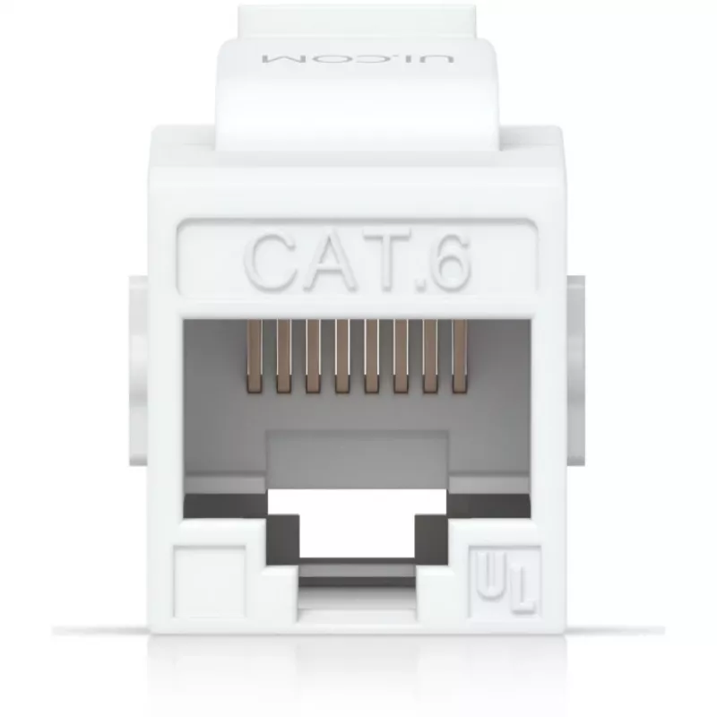 UBIQUITI CAT6 KEYSTONE COUPLER, 12 vnt. pakuotė. Praėjimo CAT6 keystone jungtis, skirta sklandžiai sujungti paruoštus eterneto kabelius