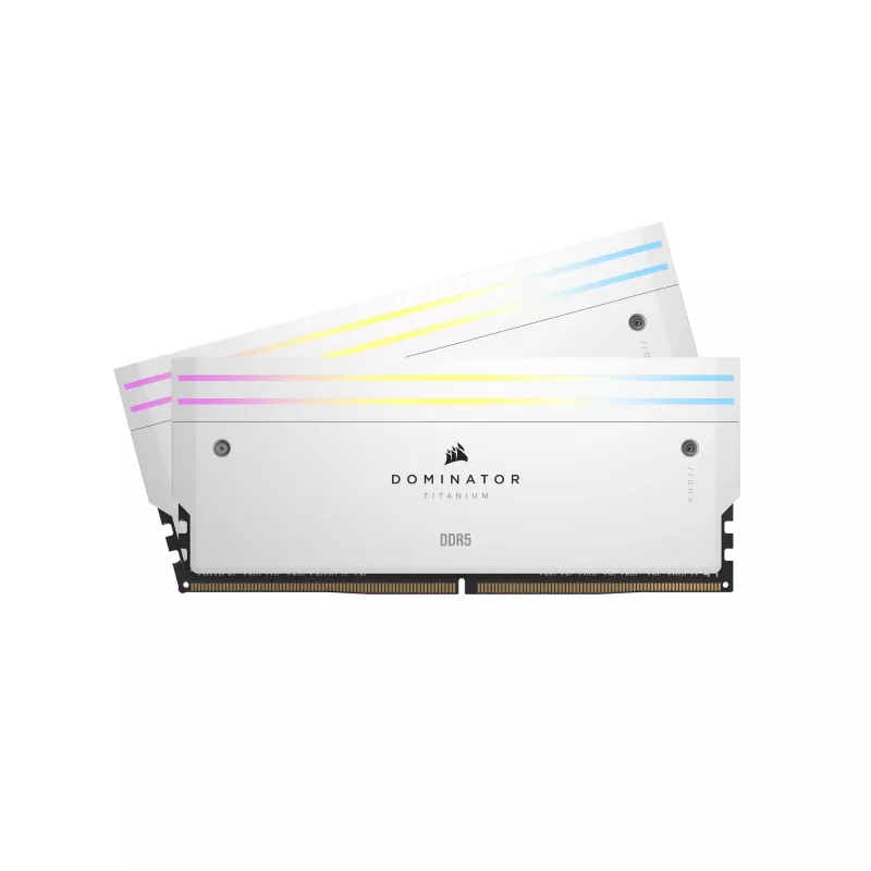 CORSAIR DOMINATOR TITANIUM RGB 96GB (2x48GB) DDR5 6400MT/s atminties rinkinys baltas