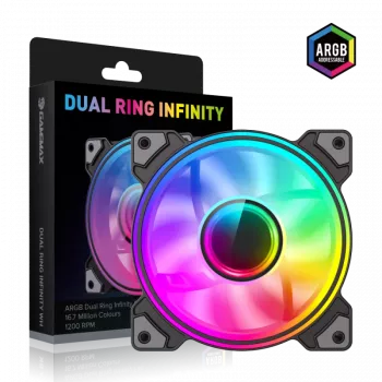Gamemax DUAL RING INFINITY korpuso ventiliatorius, juodas