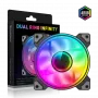 Gamemax DUAL RING INFINITY korpuso ventiliatorius, juodas