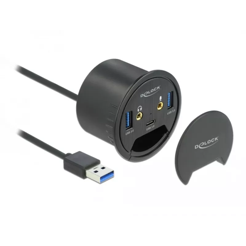 DeLOCK 62794 Į stalą montuojamas USB centras su 3 prievadais