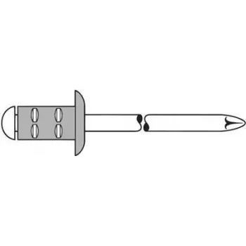 Aklosios kniedės GESIPA PG Al/A2 4×10 mm RAL9005 juodos, pakuotė 500 vnt.