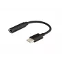 Lyties keitiklis SAVIO AK-35/B USB Type-C (3.1) vyriškas į 3,5 mm moterišką, juodas
