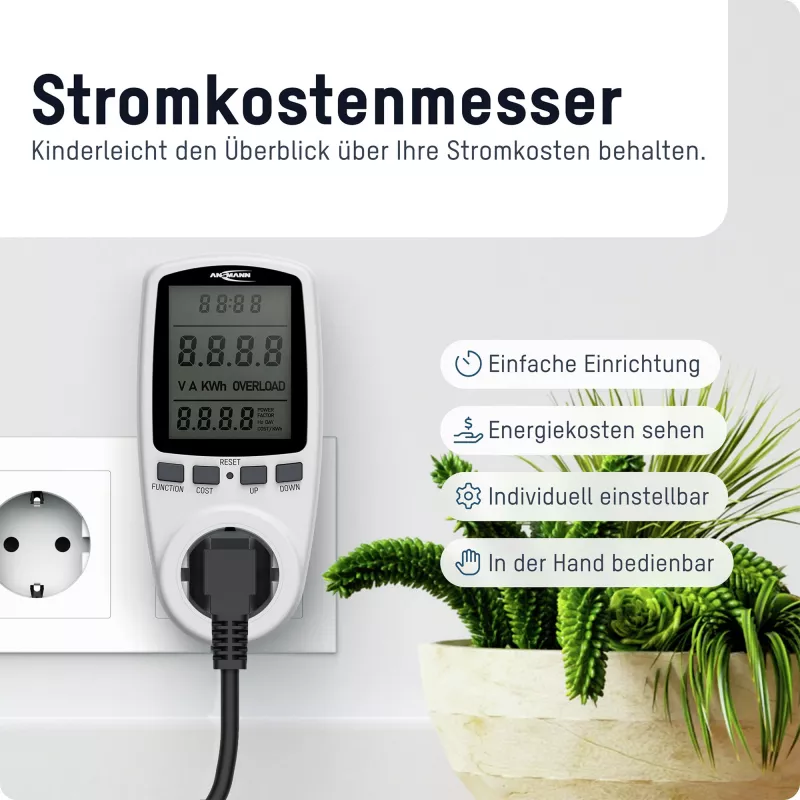 Energijos sąnaudų matuoklis ANSMANN APM2 120-0007 su LCD ekranu