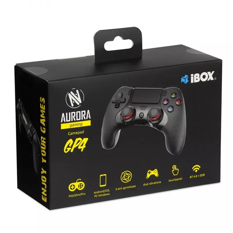 IBox IGP4 žaidimų pultas juodas Bluetooth analoginis/digitalinis Android, PC, PlayStation 4, iOS