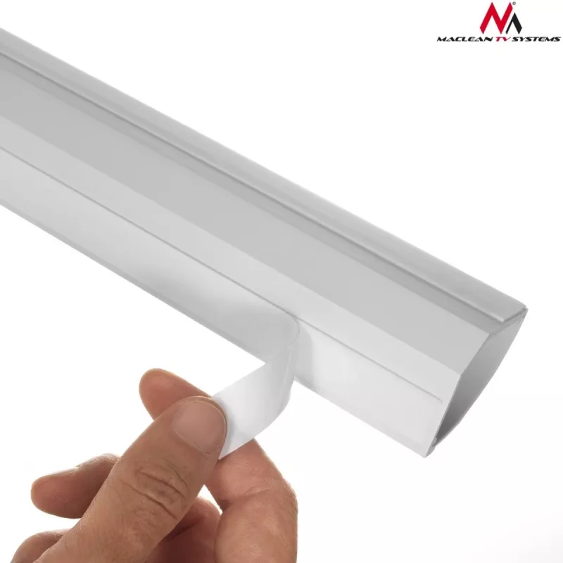 Kabelių lankstus vamzdis MACLEAN MCTV-575 grindims, baltas, 1,5 m, plotis 43 mm, aukštis 2,3–3,2 cm
