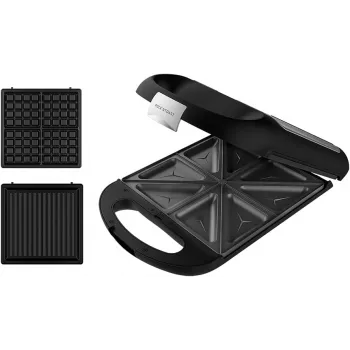 Sumuštinių keptuvė Cecotec Rock'nToast Family 3in1 | 1500 W | 3 plokštės | Juoda