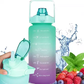Extralink Motyvacinis butelis, vandens butelis, 2000ml, Žalia-Violetinė, BUT-190