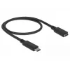USB ilginimo laidas DeLOCK 85532 USB 3.2 Gen 1 0,5 m USB-C juodas