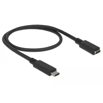USB ilginimo laidas DeLOCK 85532 USB 3.2 Gen 1 0,5 m USB-C juodas