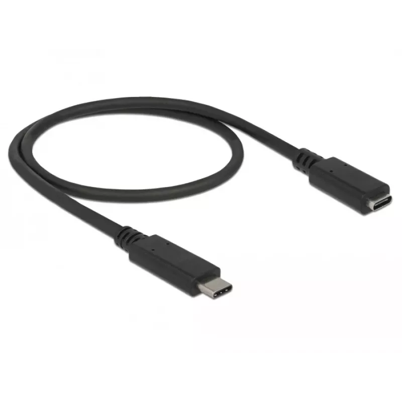 USB ilginimo laidas DeLOCK 85532 USB 3.2 Gen 1 0,5 m USB-C juodas