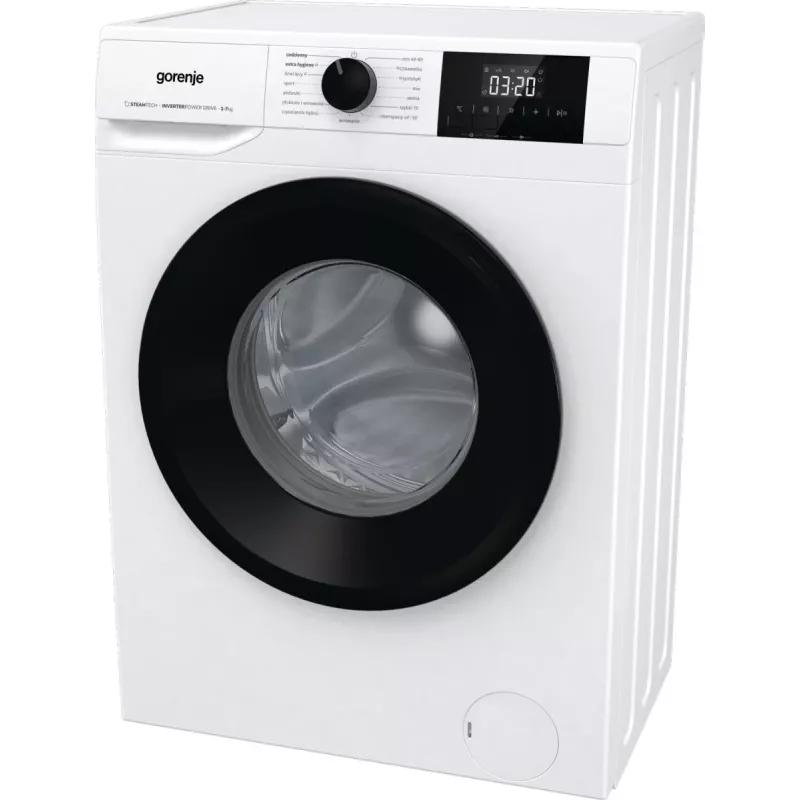 Laisvai pastatoma skalbimo mašina Gorenje W3NGPI72SBS, 7 kg, 1200 aps./min., inverterinis variklis, garų funkcija, 15 programų, balta