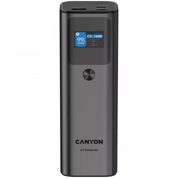 Canyon PB-2010 Powerbankas - Li-Pol - 27 000 mAh - Skaitmeninis Ekranas - 2xUSB-C + 1xUSB-A - 140W