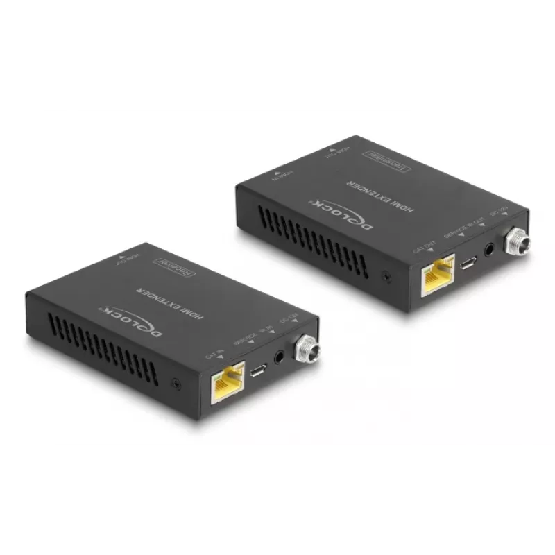 AV siųstuvas ir imtuvas DELOCK 65955 – HDMI signalo perdavimas per Cat6/Cat6a, iki 3840×2160, laidinis, Micro-USB B maitinimas