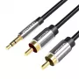 Vention 3.5mm Kištukas į 2RCA Kištukus Garso Laidas 1M Juodas Metalinis