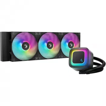 Skysčio aušintuvas DeepCool LE360 V2 su 3x 120 mm ventiliatoriais, hidrodinaminiu guoliu, juodas, palaiko LGA1150/1151/1155/1200/1700/AM4/AM5