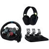 Logitech G29 EU + G435 Black Vairas su pedalais ir ausinėmis, aliuminis, USB, PC