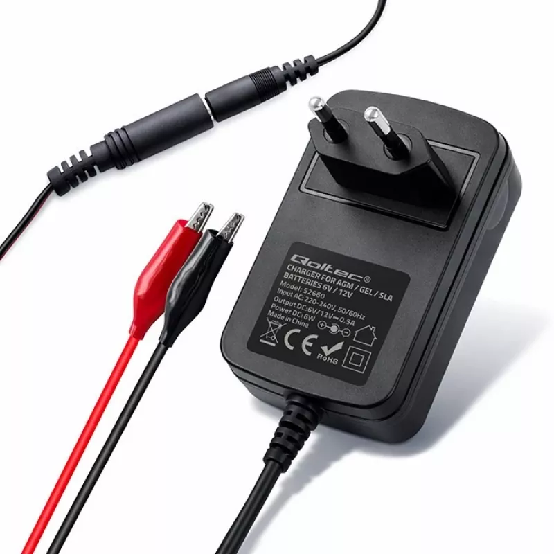 Baterijų įkroviklis QOLTEC 52660 – 6V/12V, 6W