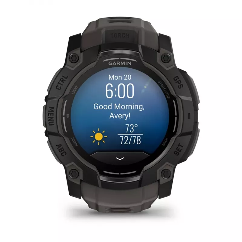 Garmin Instinct 3 AMOLED 3,3 cm (1,3 colio) 50 mm Skaitmeninis 416 x 416 pikselių Liečiamas ekranas Juodas GPS (palydovas)