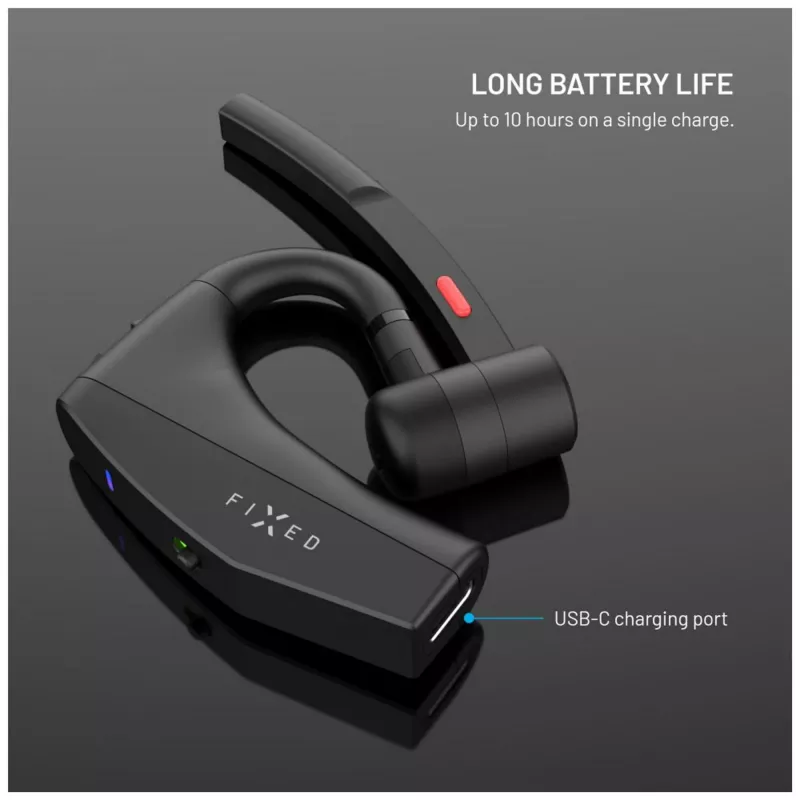 FIXED Talk Pro Bluetooth ausinė su mikrofonu, juoda