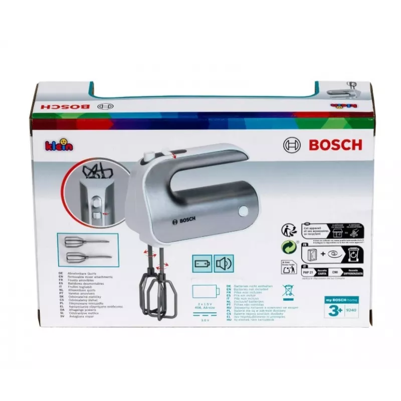 Žaislinis virtuvinis maišytuvas KLEIN Mixer Bosch 9240 Sidabrinis – vaikiškas nešiojamas prietaisas