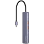 USB Type-C stotelė CANYON DS-17 – HDMI, USB 3.2 Gen 1 A, USB-C, MicroSD, 10000 Mbit/s, pilka