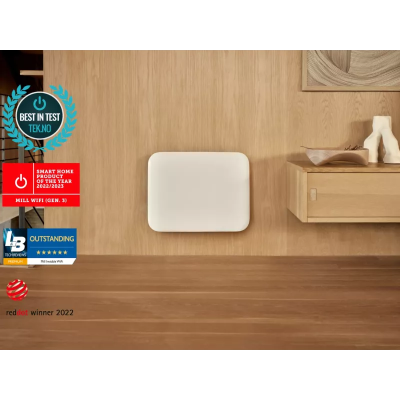 Ploščinis šildytuvas Mill PA400WIFI4 400W, tinka 4–6 m², baltas, IPX4