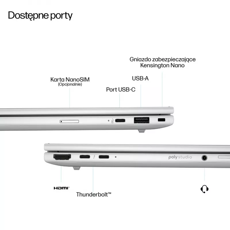 HP EliteBook 8 G1a Ryzen AI 5 Pro 340 14 colių WUXGA IPS 400 nitų AG LBL 32GB DDR5 5600 SSD 1TB Radeon 840M IR kamera 5 MP AI 62Wh W11Pro 3 metų OnSite nešiojamas kompiuteris