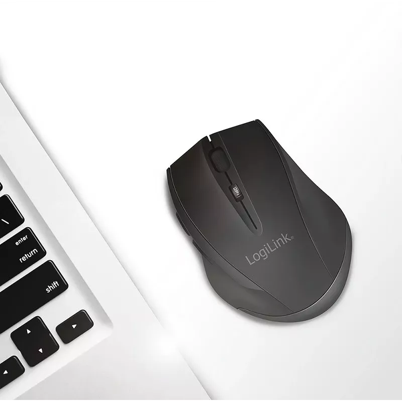 Logilink belaidė pelė BT5.0, ergonomiška, juoda